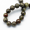 Round Natural Dragon Blood Jasper Beads Strands G-S173-12mm-2