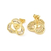 Brass Micro Pave Cubic Zirconia Stud Earring Finding CU-CBAA5EE-01G-2