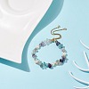 Natural Fluorite Chips & Pearl Beaded Slider Bracelet BJEW-JB08334-01-2