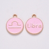Alloy Enamel Pendants X-ENAM-S124-01B-09K-1