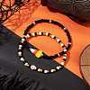 2Pcs 2 Styles Halloween Glass Seed Beaded Stretch Bracelet Sets BJEW-JB10526-2