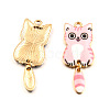 Light Gold Plated Alloy Enamel Pendants PW-WG9412E-07-1