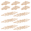 12Pcs 2 Styles Natural Solid Wood Carved Onlay Applique Craft AJEW-AR0005-05-1