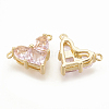 Brass Cubic Zirconia Charms KK-S340-12G-06-2