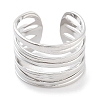 Non-Tarnish 304 Stainless Steel Multi-layer Open Cuff Rings RJEW-K273-04P-2