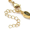 Teardrop Brass Pave Cubic Zirconia Link Chain Bracelets for Women BJEW-P385-06G-02-3
