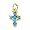 Brass Micro Pave Cubic Zirconia Pendants KK-A293-20G-06-1