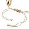 Natural Shell & Acrylic Pearl Braided Bead Bracelets for Women BJEW-JB11262-01-4