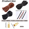 15M 3 Colors Braided Round Soft PU Imitation Leather Cords OCOR-CL0001-11C-2