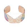 Butterfly Alloy Open Cuff Bangles for Women BJEW-L686-01A-2