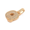 Brass Micro Pave Clear Cubic Zirconia Pendants KK-B099-01G-Q-2