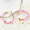 PVD Vacuum Plating 201 Stainless Steel Enamel Hoop Earrings for Women EJEW-B016-33I-3