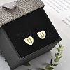 Rack Plating Brass Micro Pave Clear Cubic Zirconia Stud Earrings EJEW-K299-01G-U-1