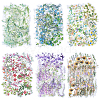 120Pcs 6 Styles Flower PET Decorative Stickers DIY-SP0006-78-1