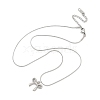 Anti-Tarnish 304 Stainless Steel Bowknot Pendant Round Snake Chain Necklaces for Women NJEW-Z044-11P-2