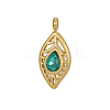 304 Stainless Steel Pave Cubic Zirconia Pendants CU-OY001-37G-6