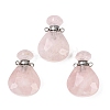 Teardrop Natural Rose Quartz Perfume Bottle Pendants G-H241-02B-P-1