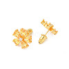 Rack Plating Brass Micro Pave Cubic Zirconia Stud Earrings EJEW-I304-07G-08-2