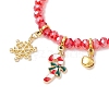 8Pcs Christmas Theme Glass Beaded Stretch Bracelets BJEW-JB11190-4