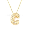 Brass Micro Pave Clear Cubic Zirconia Pendant Necklaces NJEW-Z038-01G-C-2