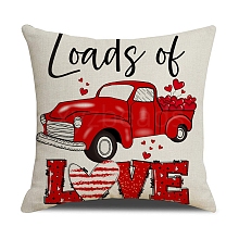 Valentine's Day Burlap Pillow Covers AJEW-M217-01D