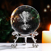 Inner Carving Tree Glass Crystal Ball Diaplay Decoration PW-WGB9A56-01