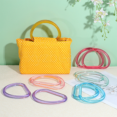 12Pcs 6 Colors Plastic D Ring Bag Handles FIND-PH0029-29-1