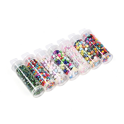 7 Bottles DIY Glass Seed Beads Sets DIY-N006-02A-1