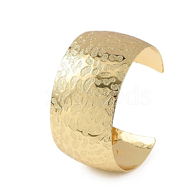 Hammered Brass Cuff Bangles for Women BJEW-A163-04A-G-1