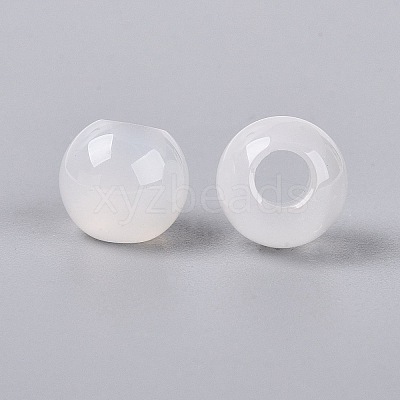 Natural White Agate European Beads G-Q602-09A-02-1