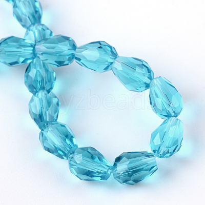 Transparent Glass Bead Strands X-GLAA-R024-6x8mm-11-1