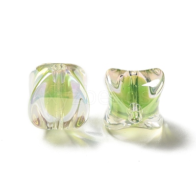 Two Tone UV Plating Rainbow Iridescent Acrylic Beads TACR-D010-04D-1