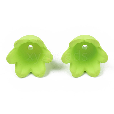 Rubberized Style Opaque Acrylic Bead Caps ACRP-T010-01D-1