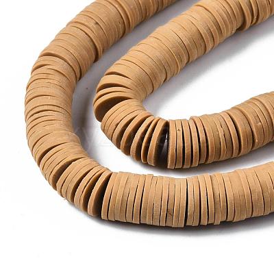 Flat Round Handmade Polymer Clay Beads CLAY-R067-12mm-37-1