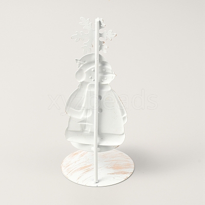 Iron Candle Holder for Christmas AJEW-B008-02-1