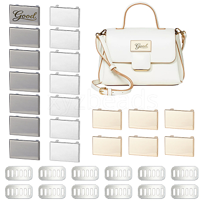21 Bags Alloy Blank Rectangle Label Tags FIND-FH0017-72D-1