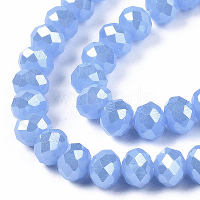 Electroplate Glass Beads Strands EGLA-A034-J8mm-A02-1