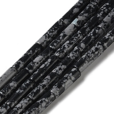 Synthetic Snowflake Obsidian Beads Strands G-D077-B02-1