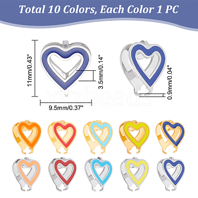 10Pcs 10 Colors 304 Stainless Steel Snap on Bails STAS-UN0039-73-1