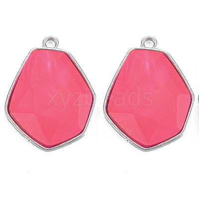 Faceted Glass Pendants PALLOY-N167-01-04P-RS-1