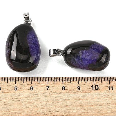 Natural Dyed & Heated Agate Tumbled Stone Pendants GG-K002-07G-1
