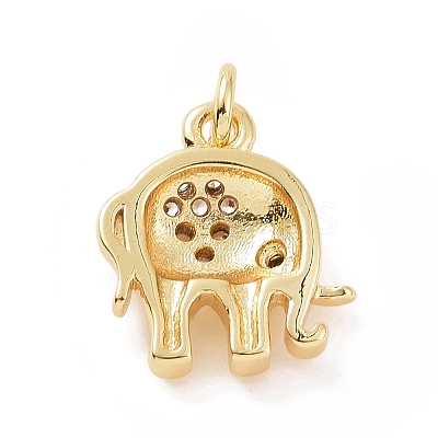 Brass Micro Pave Cubic Zirconia Charms KK-C012-21G-1