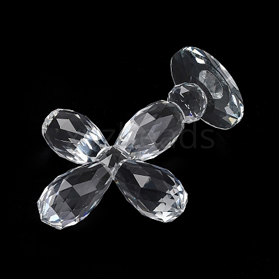 Natural Quartz Crystal Cross Figurines AJEW-H154-01C-1