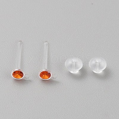 Resin Stud Earring Finding RESI-WH20001-08F-1