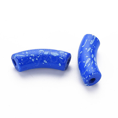 Opaque Spray Painted Acrylic Beads MACR-S372-001F-B02-1