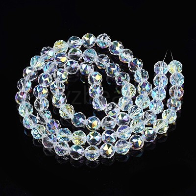 Electroplate Transparent Glass Beads Strands EGLA-N002-18A-B01-1