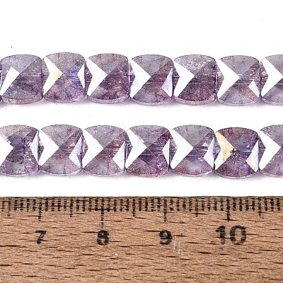 Electroplate Transparent Crackle Glass Beads Strands EGLA-Q135-02A-B06-1
