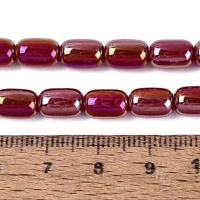 Electroplate Opaque Glass Beads Strands EGLA-Q132-03B-C03-1