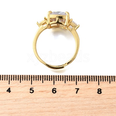 Brass Micro Pave Cubic Zirconia Finger Rings for Women RJEW-F181-11G-01-1