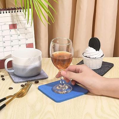 Square Wool Felt Cup Mat DIY-WH0308-14-1